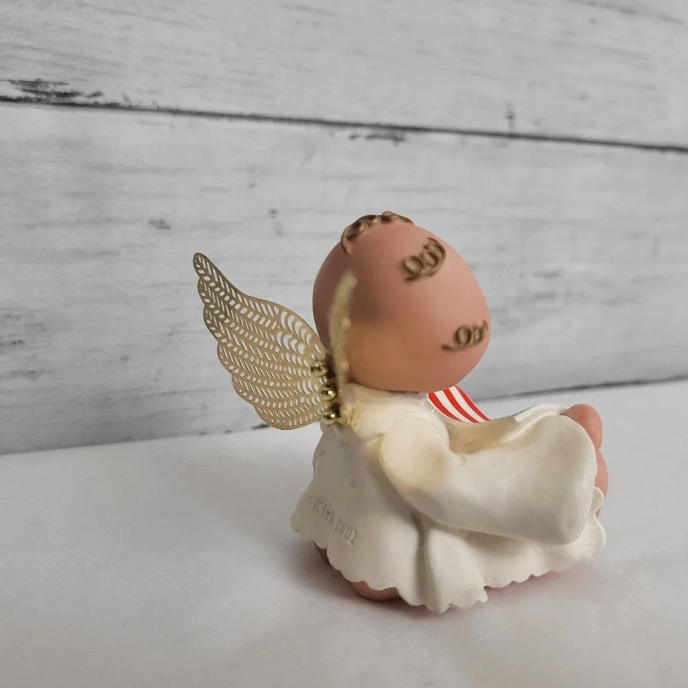 Vintage RUSS Patriotic Guardian Angel w/ Gold Wings Flag Kirks Kritters Y2K 2001